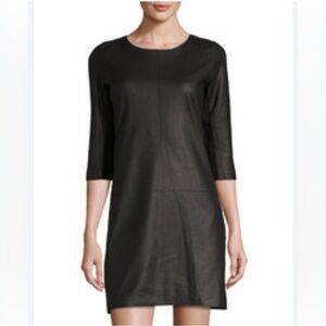 My Tribe Black Leather Shift Dress